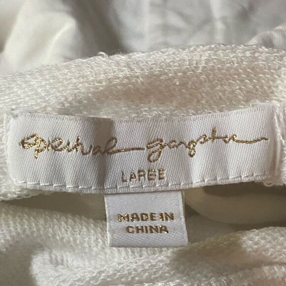 Spiritual Gangster x Peloton Cropped White and Blue Hoodie Size Large L - Picture 5 of 7